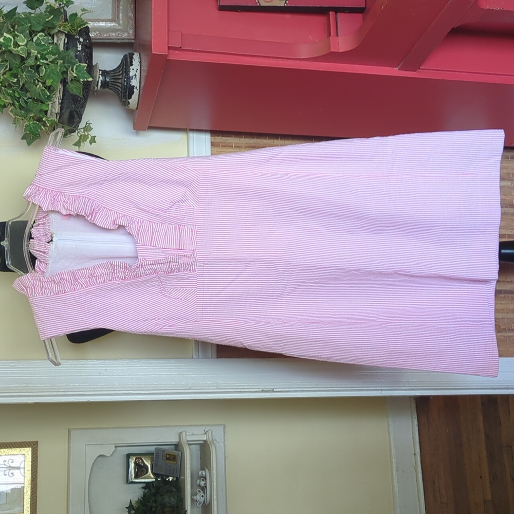 Lilly Pulitzer Light Pink Ruffle V-Neck Sleeveless Mini Dress - Picture 3 of 8